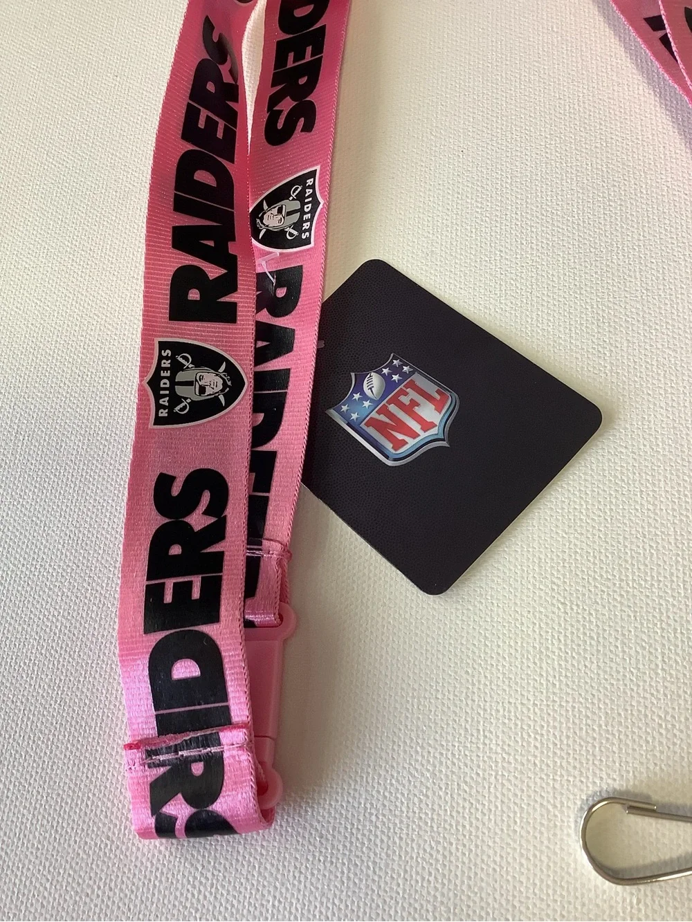 NFL Las Vegas Raiders Logo on Pink w/Black Lettering 24
